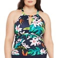 thumbnail image 2 of Lauren Ralph Lauren MULTI Watercolor Tropical High Neck Tankini Top, US 20W, 2 of 4