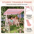 thumbnail image 5 of ELLEGNT Adjustable Canopy Kids Swing – 2-Seater Outdoor Porch Lounge Chair for Patio, Pink, 5 of 9
