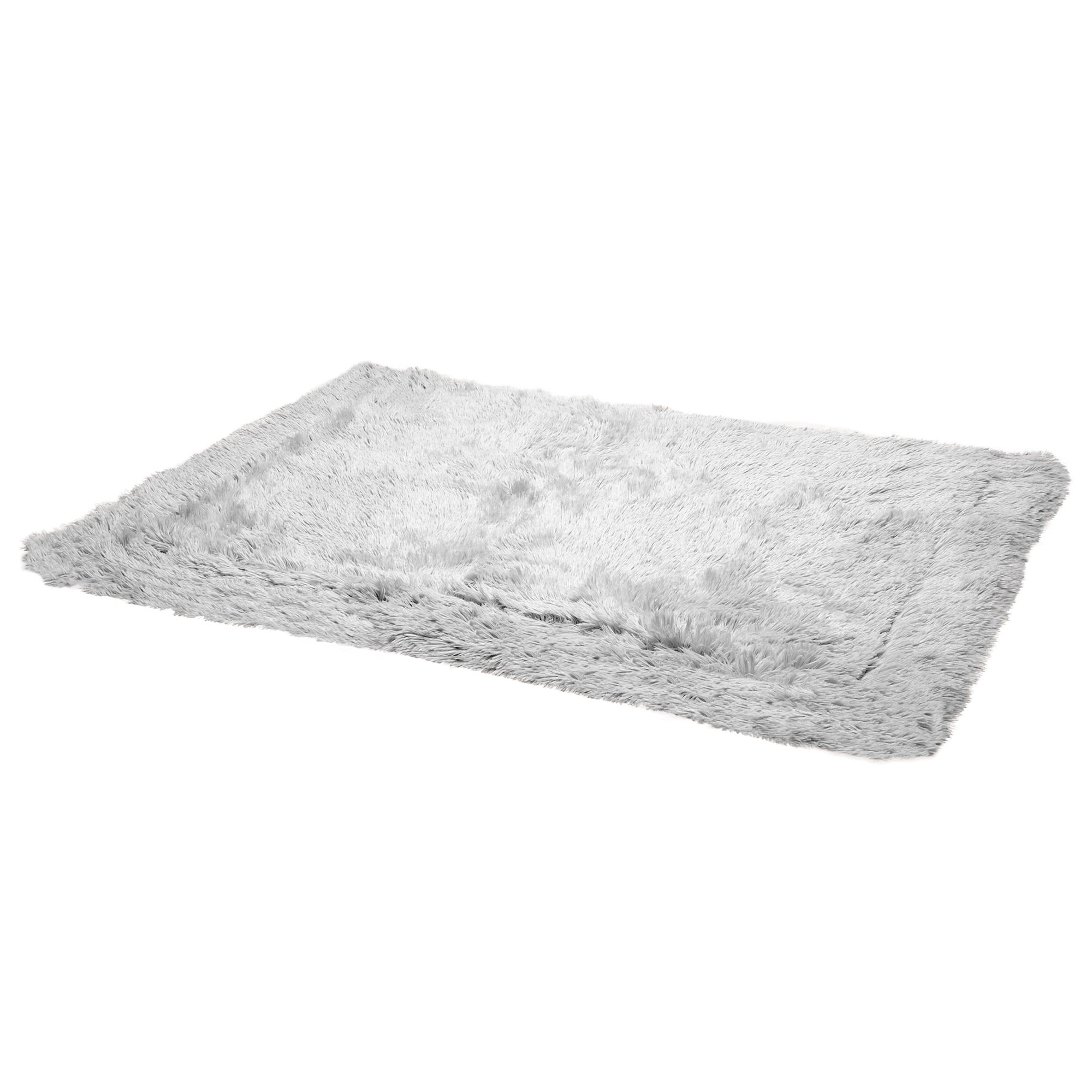 FurHaven Pet Products Long Faux Fur & Velvet Water-Repellent Pet Blanket for Dogs & Cats - Mist Gray, Medium