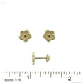thumbnail image 2 of 18K Solid Yellow Gold Satin Flower Covered Screwback Earrings, 2 of 3