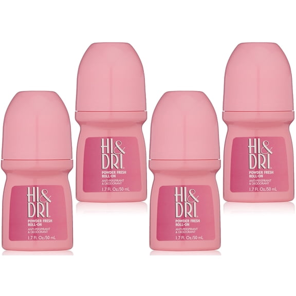 Hi And Dri Powder Fresh Roll On Antiperspirant And Deodorant Aluminum Chlorohydrate 18 Percent 1.7 oz (Pack of 4)