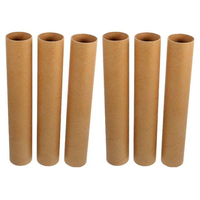 6pcs Cardboard Tubes for DIY Projects Craft Paper Rolls for Home Crafts Brown Paper Tubes for Art and Scrapbooking
