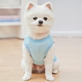 thumbnail image 5 of Puppy Embroidered Teddy Vest Summer Cute Dog Clothes Hollow Out Breathable Pomeranian Pullover Fashion Mesh Maltese T-Shirt Sky Blue XS, 5 of 5