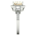 thumbnail image 3 of 3.005 ct Princess Cut Natural Morganite 3 Stone 18K White Gold Womens Engagement Ring, 3 of 5