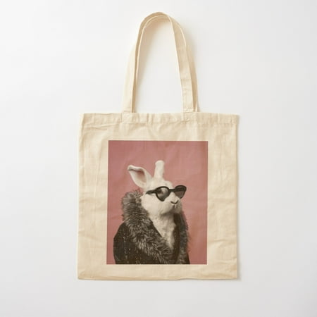 Fashion Easter Bunny - Cool Rabbit In Fur Coat Exclusive Art Cotton Tote Bag Canvas Tote Bag  Family Gift For Mother  Her