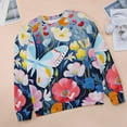 thumbnail image 6 of Watercolor Butterfly Womens Casual Crewneck Sweatshirt Long Sleeve Tops Cute Pullover Loose Fit, 6 of 7