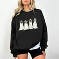 thumbnail image 2 of Lcziwo Ghost Sweatshirt Women Crew Neck Spooky Graphic Cute Sweater Happy Halloween Spooky Season Tops Long Sleeve Casual Fashion 2025 Pullover Black,S, 2 of 4