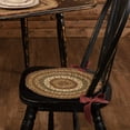 thumbnail image 2 of VHC Brands Tea Cabin Rustic Jute Green Textured Striped Round Kitchen Chair Pad Set of 6 15", 2 of 4