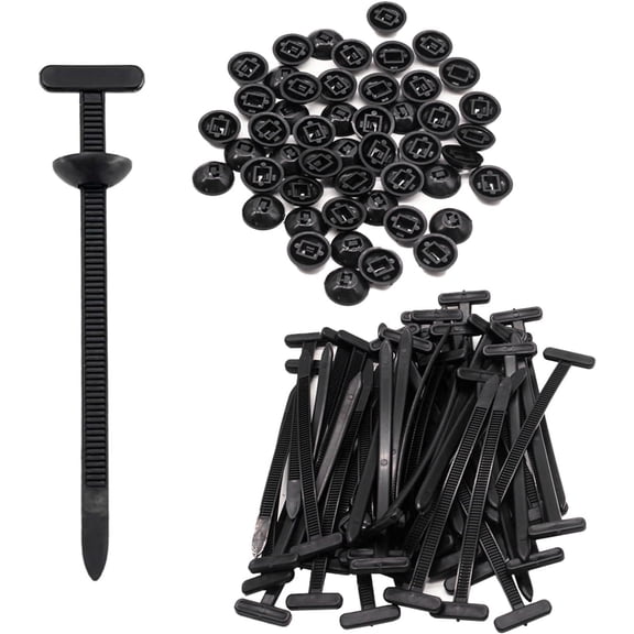 Strap Style Buckle Zip Tie, 100 Pcs Nylon Universal Cable Ties for Automotive Fender Door Panels and Home Storage Fasteners