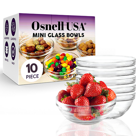 

Glass Bowls for Kitchen Prep 3.5” Great for Dessert Bowls Sauce Bowls 10 PACK Candy Dishes or Nut Bowls Kitchen Supplies & Spices Bowls