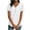 White, variant on YUGYXL Womens Summer Tops Babydoll Short Sleeve Shirts Button Down Lace Sleeve Peplum Tunic Tops V Neck T Shirt Pink L