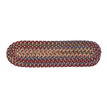 Colonial Mills Twilight Space-dyed Wool Blend Braided Indoor Stair Treads Rosewood 8" x 28" (13 pieces)