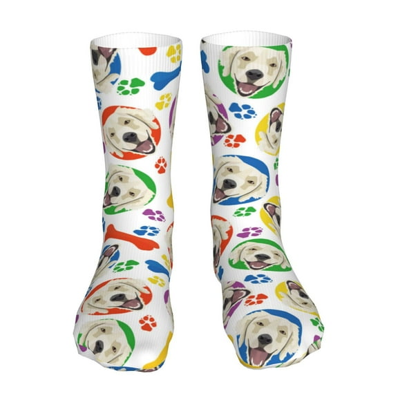 Goofa Cartoon Labrador Retriever for 16in Socks, Funny Novelty Crazy Design Cotton Socks Sports Socks Knee High Socks For Men, Women,1Pairs - Gift For Working Friends