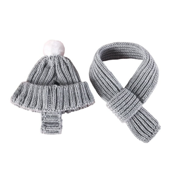 TIELUTT Red Knitted Hat with Ear Warm Winter Hat Knitted Scarf with Ear Holes Cute Dog Kennel Accessories Dog Accessories Car Dog Harness with Panniers Dog Bike Trailer Spare Parts Accessories Dog Gro