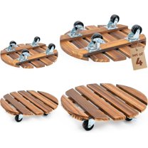 Plant Stand Outdoor Rolling Tray Plant Caddy with Wheels Plant Caster with Wheels Planter Caddy Flower Cart Plant Dolly for Heavy Duty Large Plants Plant Rollers (4PC )