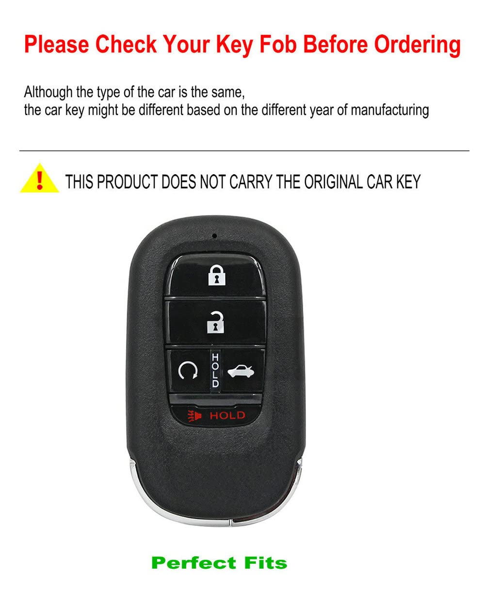 Key Fob Cover for Honda key Case Protector Metal Keychain Compatible for CRV Civic Accord Pilot HRV 2024 2023 2022 Key Holder Keychain