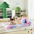 thumbnail image 4 of Costway Kids Folding Sofa Bed Floor Mattress with Throw Pillow & Machine Washable Cover Multicolor, 4 of 9