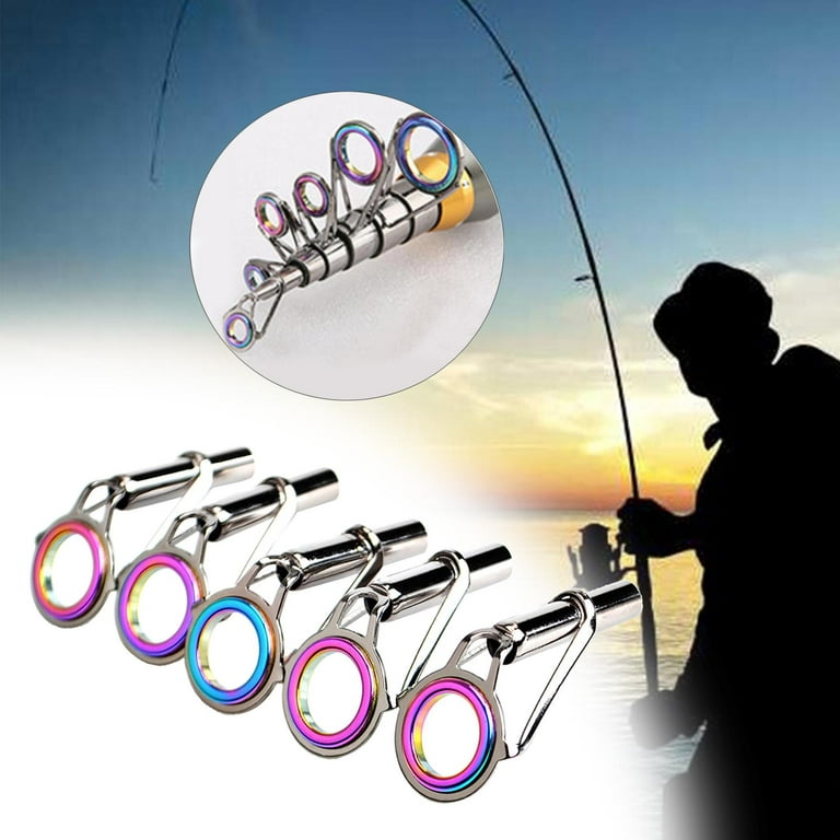 5 Pieces Fishing Rod Tip Saltwater and Freshwater Fishing Replacement 7 Size Multicolor