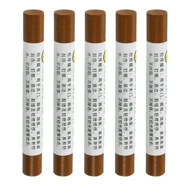 Furniture Repair Crayons Wax Filler Stick, Touch Up Pen Markers, Dark Black Brown 5 Pack