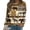 6-Brown, variant on qelini Trendy Tops for Women Sweatshirt Christmas Fall Ethnic Style Print Fashion Long Sleeve Oversized Crewneck Sweatshirt Fall Lightweight Jumpers Tops