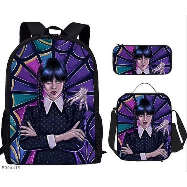 Primary And Secondary School Students Animation Backpack, Youth Schoolbag Three-piece Set-SinKeeU