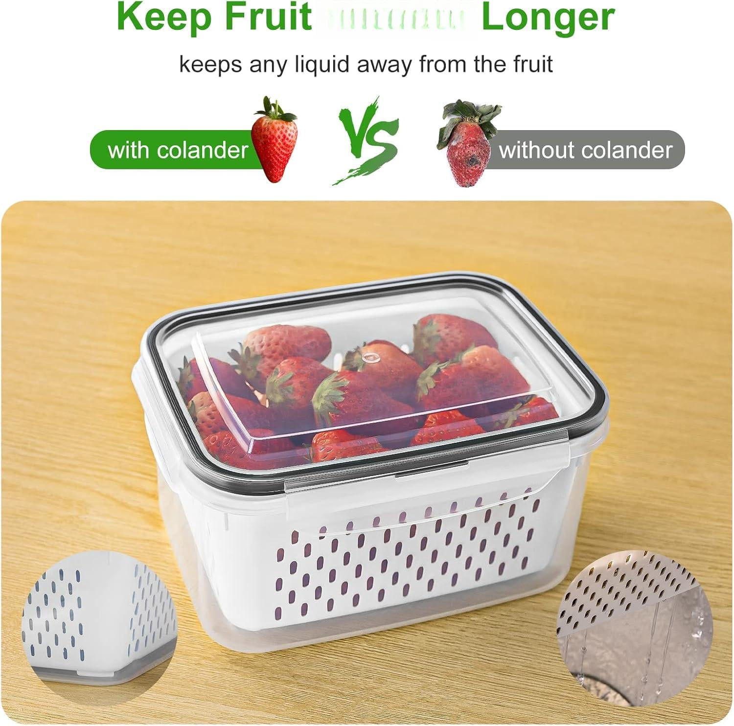 Food Storage Jars & Containers FC-5-k 5-Pack Fridge Produce Organization