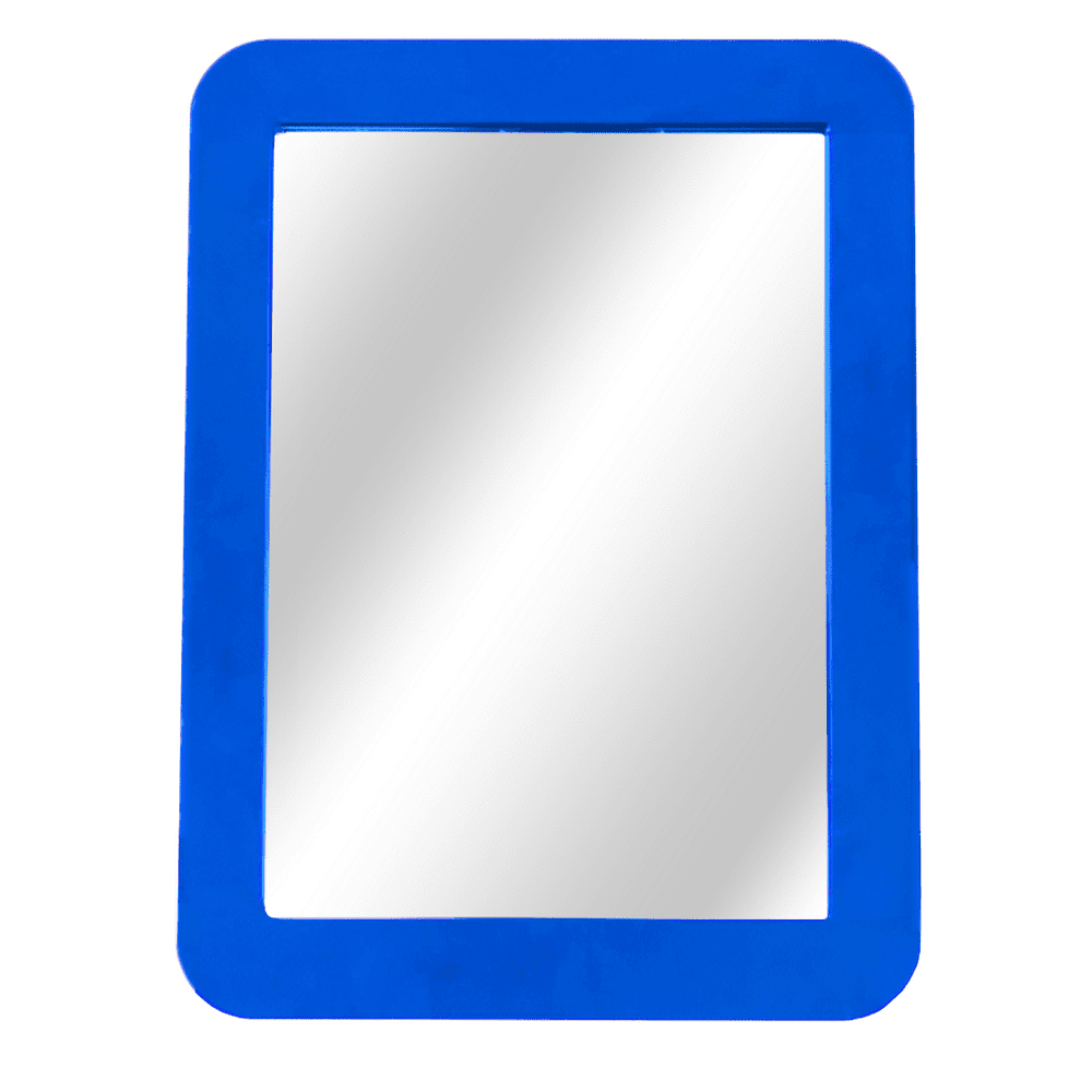 Ezzo Glass Mirror for School Locker, Fridge 5" x 7" Blue