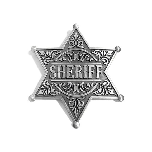 Six-pointed Star Police Brooch Vintage Western Metal Sheriff Badge for Cowboy Party Decor Women Men Lapel Pins Jewelry Accessories
