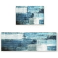 thumbnail image 2 of Abstract Art Kitchen Mats 2 Piece, Geometric Teal Blue and Gray Abstract Kitchen Rugs Set Painting Art Graffiti Inside Floor Mat for Kitchen/Office/Entryway, 21.5" x 23.6"+21.5" x 47.2", 2 of 6