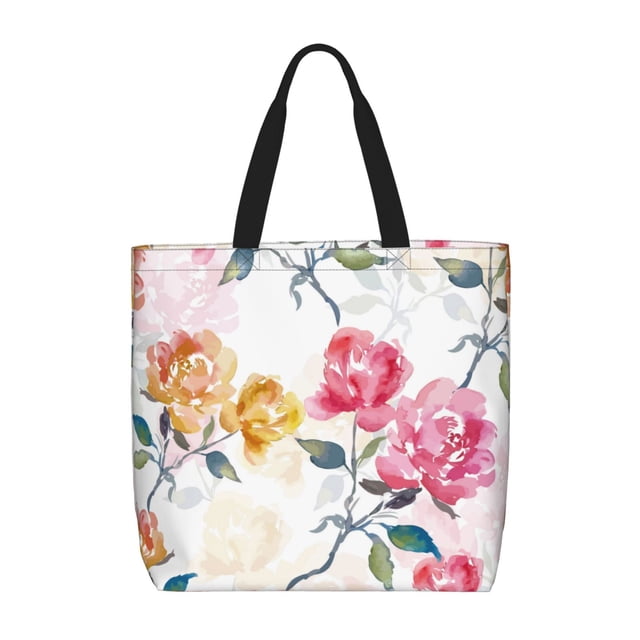 Easygdp Colorful Flowers Bolsa Tote para Mujer, Bolso de Hombro para Trabajo, Playa, Viajes, Compras y Supermercado