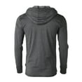 thumbnail image 3 of ZIMEGO Men's Long Sleeve Vintage Garment Wash Color Dyed Pullover Hooded Henley Shirt, 3 of 6