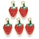 thumbnail image 2 of 10Pcs Alloy Enamel Strawberry Pendants Red Strawberry Pendant Ornament Light Gold Jewelry Findings for Women Birthday Festival Elegant Gifts Personalized Jewelry 21.5x11x3mm Hole: 2mm, 2 of 2