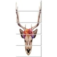 thumbnail image 2 of Designart Portrait de Cerf avec Tête Florale - Impression sur Toile de Cerf, 2 of 3