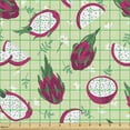 thumbnail image 2 of Ambesonne Fruits Fabric by the Yard Upholstery, Pitahaya Slices Juicy Motif, 5 Yards, Dark Magenta and Pale Green, 2 of 5