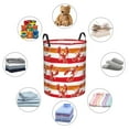 thumbnail image 4 of Rateoe Red Lobster Pattern Round Laundry Hamper Basket, Tall Hamper Basket for Blanket Storage, Nursery Clothes Hamper for Laundry in Bedroom and College Dorm-Medium, 4 of 6