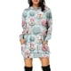 thumbnail image 2 of Vestido tipo jersey con capucha y elementos navideños divertidos con estampado digital 3D de Navidad para otoño, 2 of 5