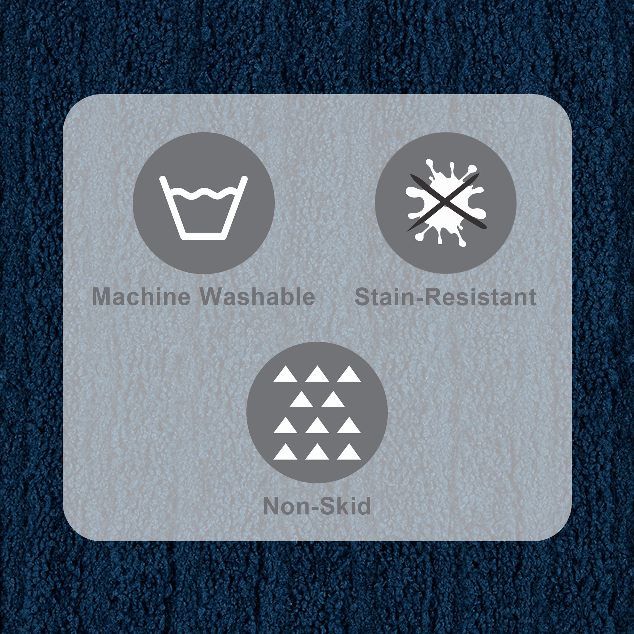 Mainstays Tufted Stripe 2 Piece Bath Rug Bundle, Blue Cove, 17 in x 24 in