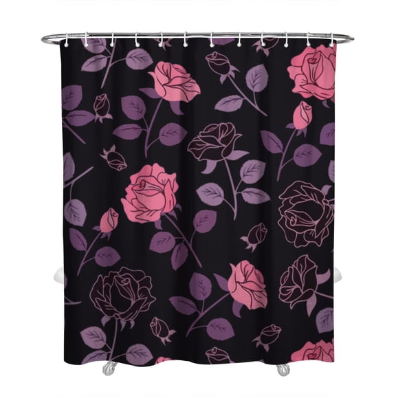 Waterproof Pioneer Shower Curtain 72x84 Inch Polyester Unique Cute Floral Shower Curtain for Bathroom Hotel Home Decor with 12 Plastic Hooks