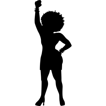 SP13028 Woman Black Afro Power Fist Silhouette Cardboard Cutout Standee Standup
