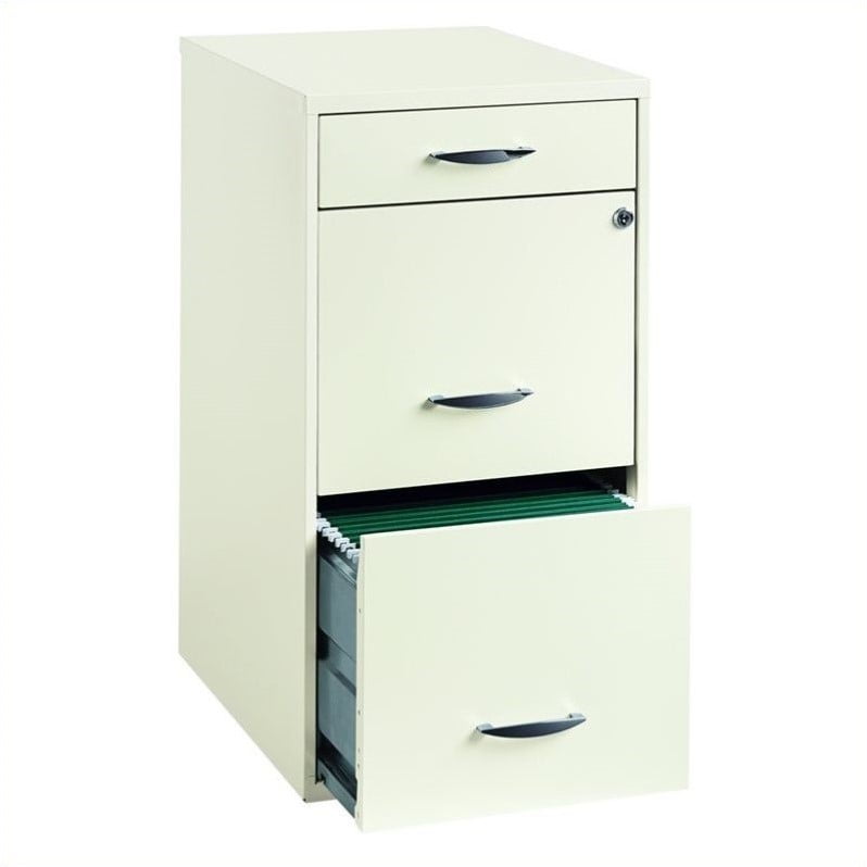 Scranton & Co 3 Drawer Steel File Cabinet in White for sale online