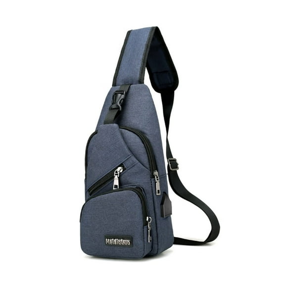 Men Sling Bag Small Shoulder Crossbody Bag with USB Chest Bag Daypack