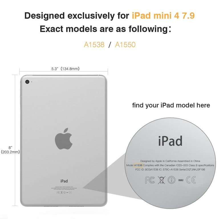 Apple iPad Mini 4 (4th Gen) - 2015 Dimensions & Drawings