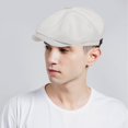 thumbnail image 5 of Jiibva Men's Breathable Octagonal Cap Vintage Newsboy Hat Casual Beret Hat Fashion Hip Hop Cap Street Cap for Spring Summer, 5 of 7