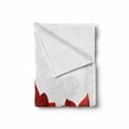 thumbnail image 2 of Floral Soft Flannel Fleece Blanket, Valentines Exquisite Rose Petals Blossoms Florets Nature Illustration Image, Cozy Plush for Indoor and Outdoor Use, 60" x 80", Vermilion and White, by Ambesonne, 2 of 6