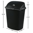 thumbnail image 4 of Wekioger 11 Gallon Plastic Trash Bin with Swing Lid, 4 Packs 40 L Black Kitchen Garbage Can, 4 of 7