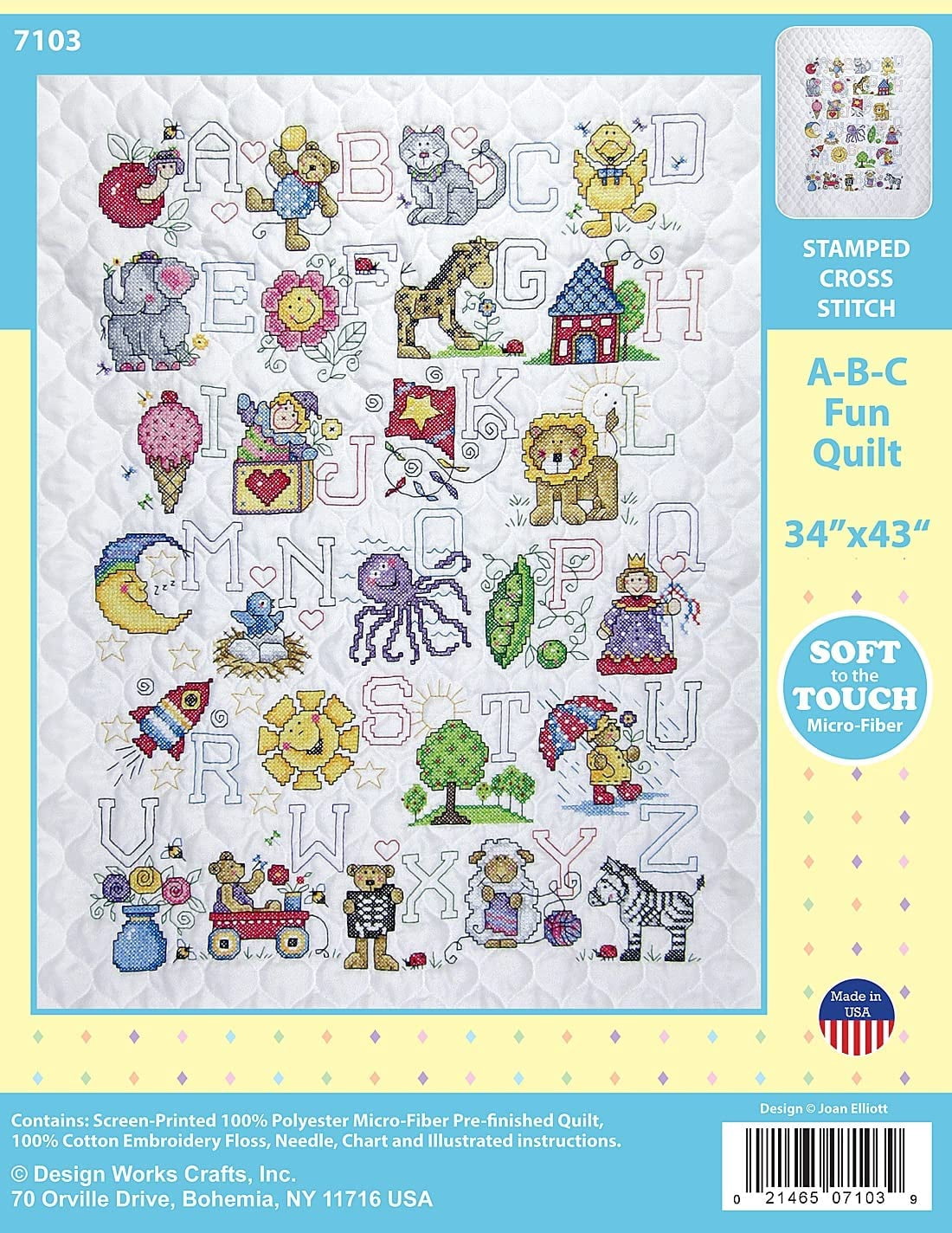 Design Works™ ABC Fun Baby Quilt Stamped Cross-Stitch Kit