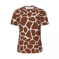 thumbnail image 5 of Giraffe Print T-Shirt Men Brown Animal Skin Vintage Gym T Shirts Quick Dry Beach Fashion T, 5 of 5