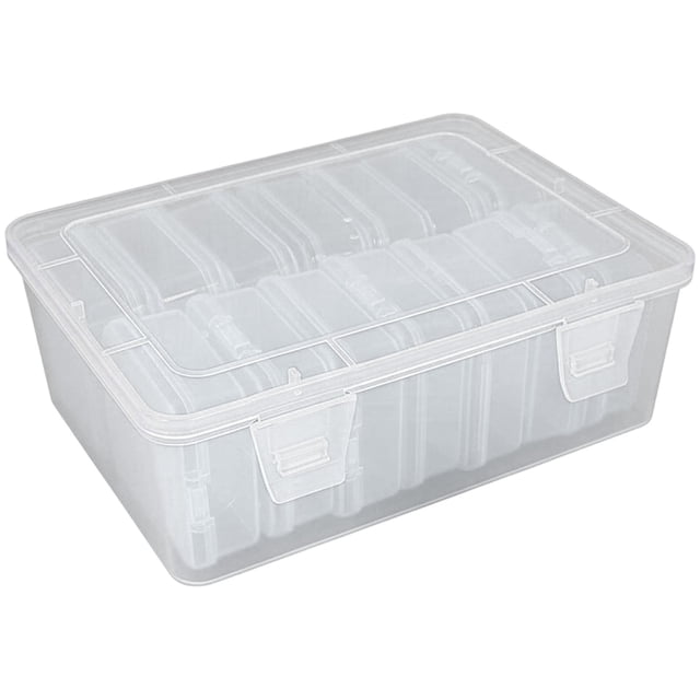 1 Set Small Bead Organizer Box,14 Pcs Mini Transparent Plastic Storage Containers,Bead Storage Organizer with Hinged Lid,for Diy Jewelry Making, Nail Tools, Small Tool, Screws, Clay Beads,White