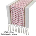 thumbnail image 3 of Table for Home Decor with Tassels 72 Inches Long Farmhouse Rustic Table Runner Cream & Brown Macrame Burlap Fall Table Decoration for Living Room Bridal Shower (12x72 Inches), 3 of 5