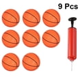 thumbnail image 2 of Mini Bouncy Basketball 1 Set of 9pcs Sports Supplies Set Mini Sports Balls Inflatable 4-Inch Orange Basketballs With Red Inflator (8pcs Orange Basketballs and 1pcs Red Inflator In 1 Set), 2 of 8
